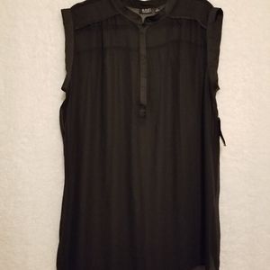 Ana sheer black sleeveless blouse BNWT
